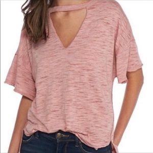 We The Free x Free People Jordan Burnout Cut-Out Choker Tee